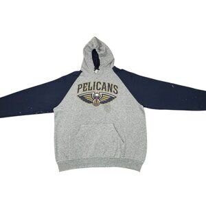 New Orleans Pelicans Colorblock Hoodie Gray & Navy Sz Large